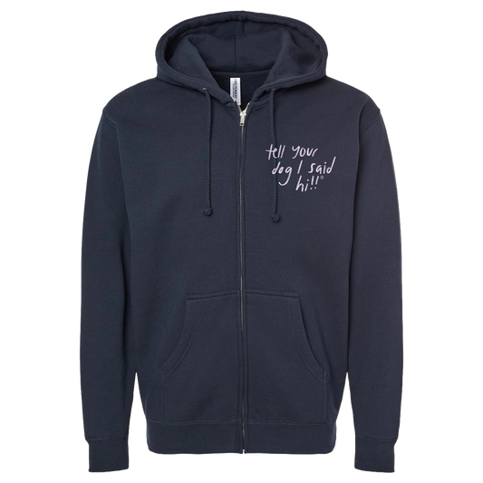 Playful Pups Zip Hoodie - Navy