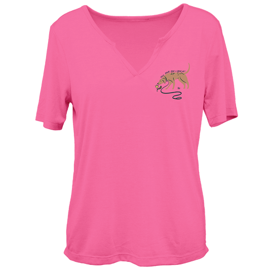 Sniff Sniff Split Neck Tee - Lipstick