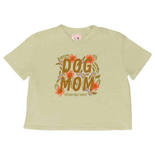 Dog Mom Crop Top - Pear