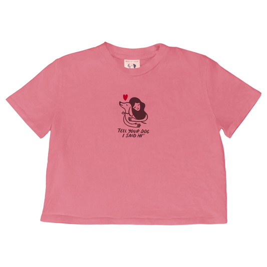 Mama Hug  Crop Top - Pink