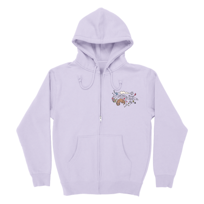 Community Doodle Zip Hoodie - Lavender