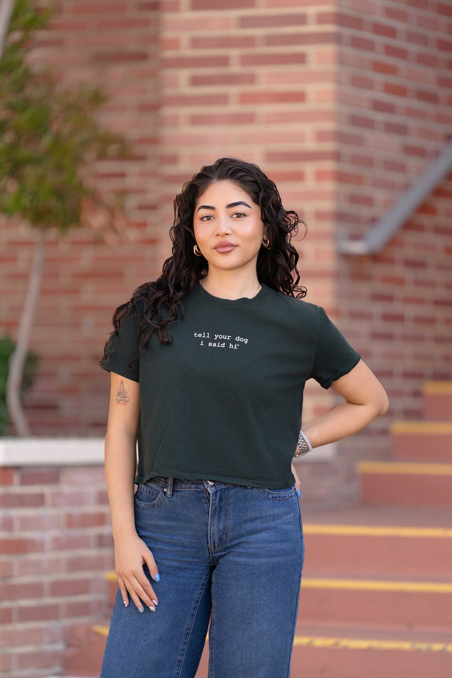 Classic Crop Tee - Dark Green