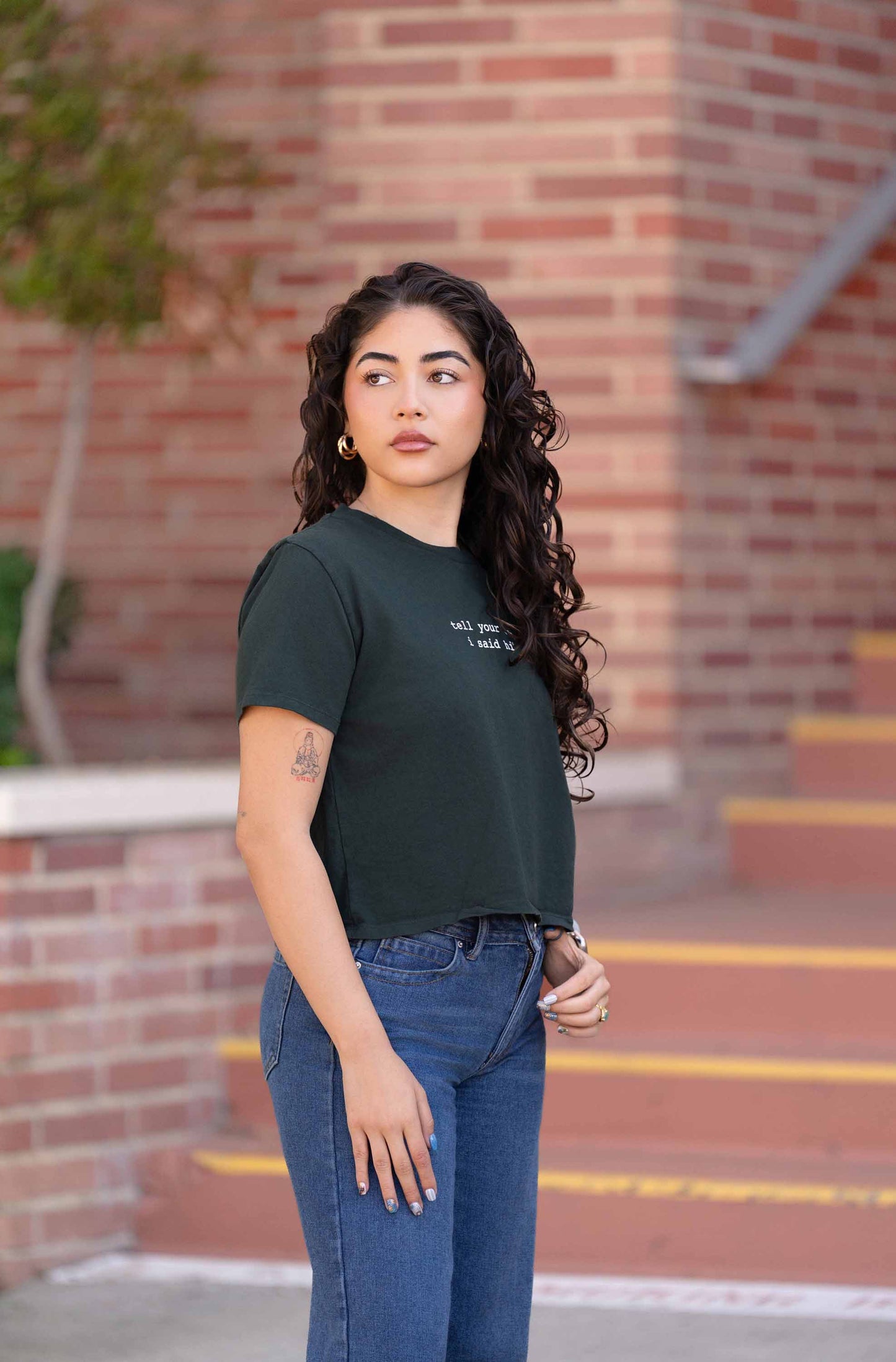 Classic Crop Tee - Dark Green