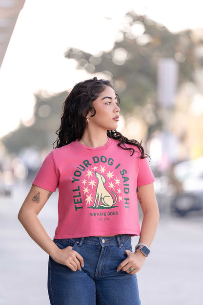 Starry Night Crop Top Tee - Pigment Pink