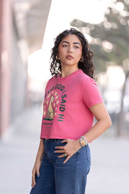 Starry Night Crop Top Tee - Pigment Pink