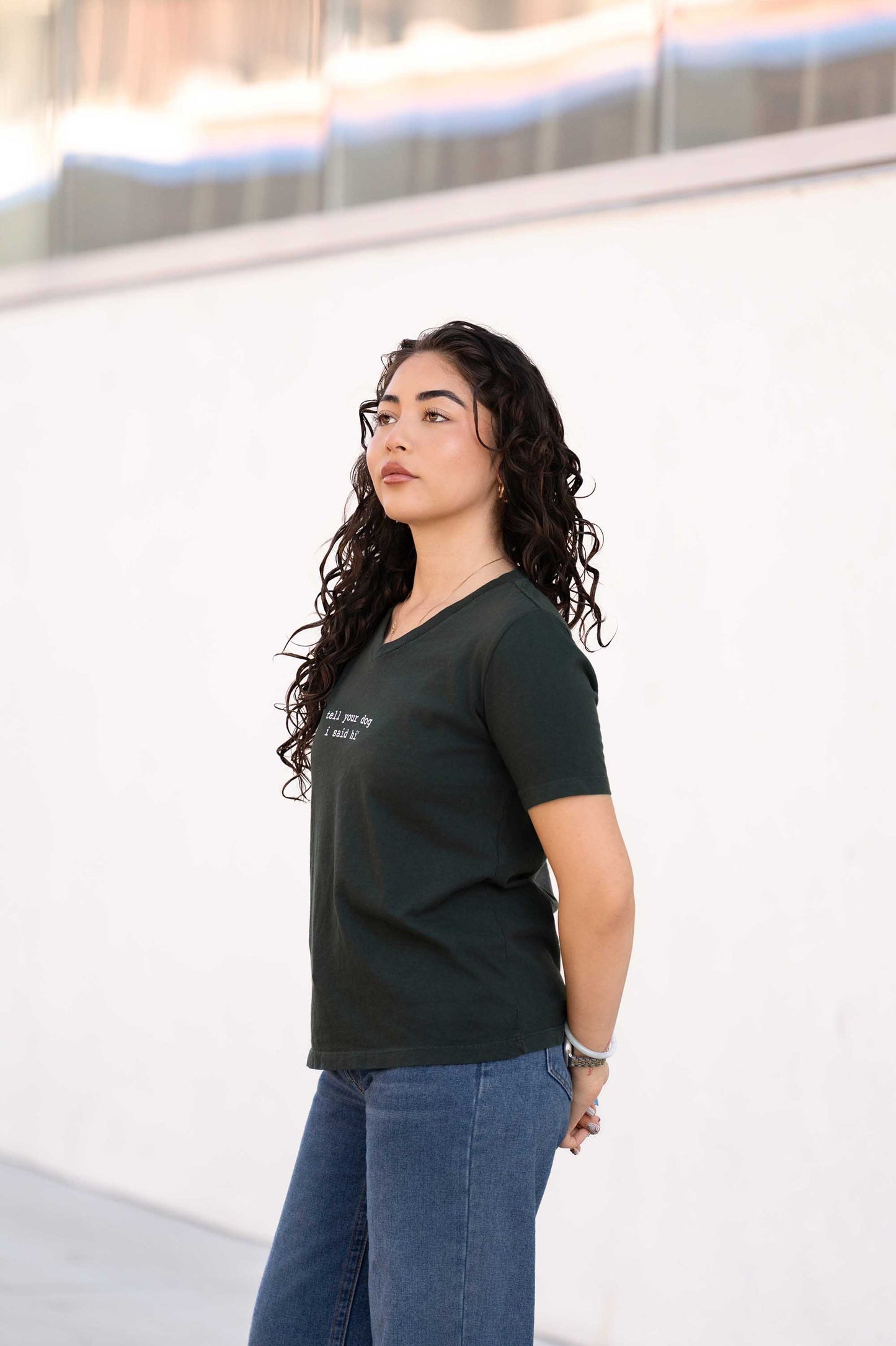 Classic V-neck Women's Tee - Dark Green