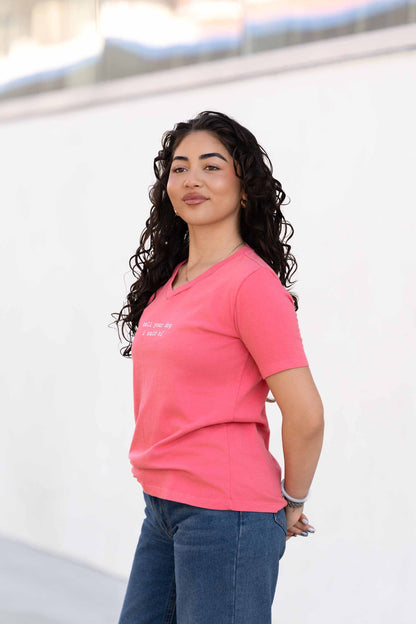 Classic V-neck Women's Tee - Pink