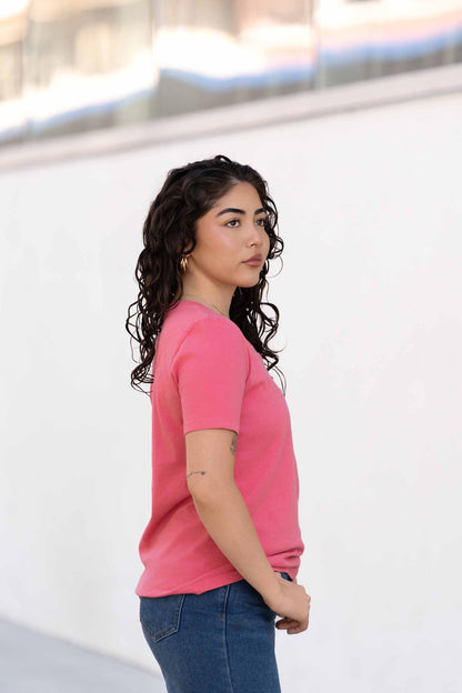 Classic V-neck Women's Tee - Pink