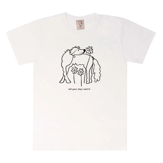 Flower Dog Tee - White