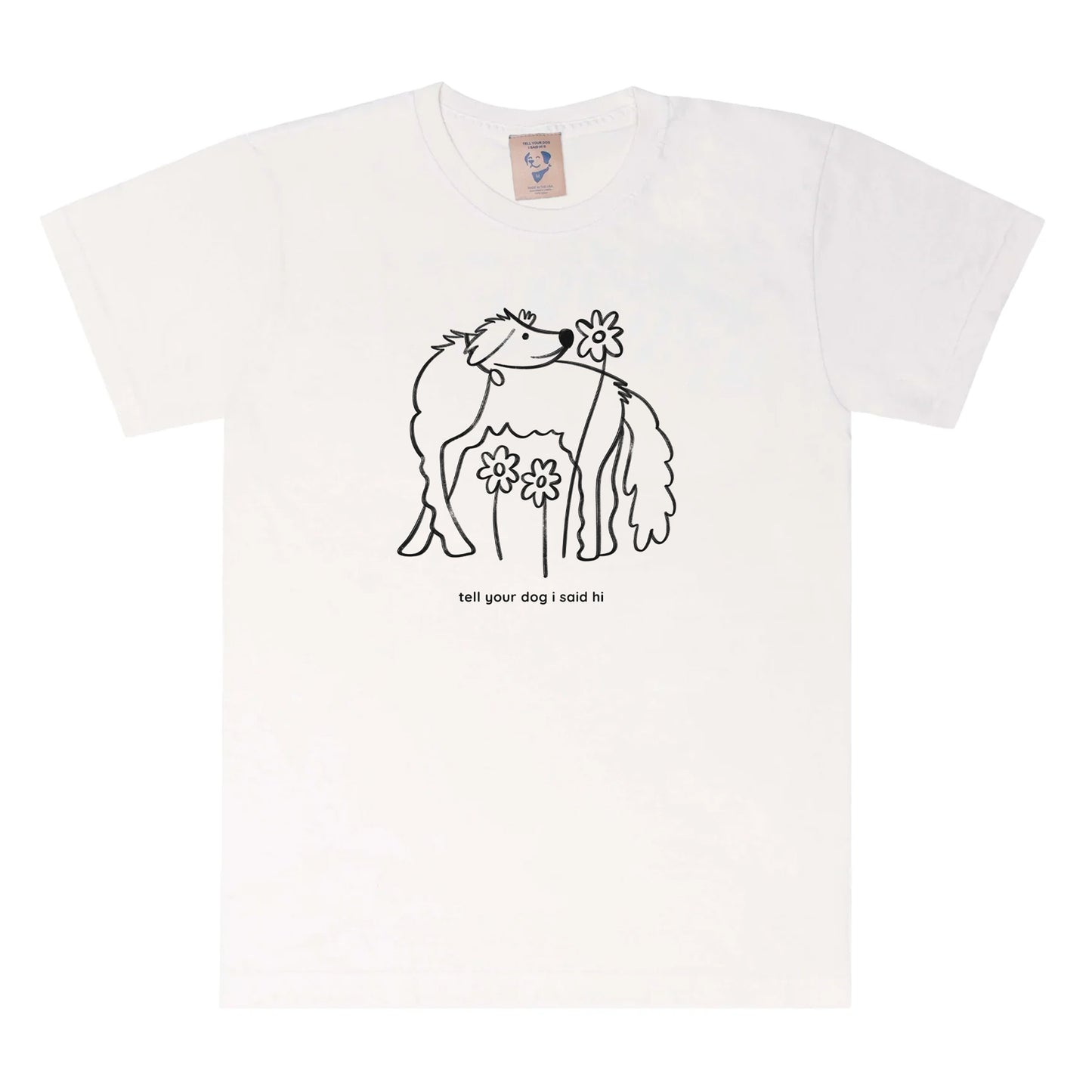 Flower Dog Tee - White