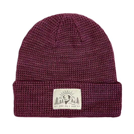 Summit Pup Waffle Beanie - Plum