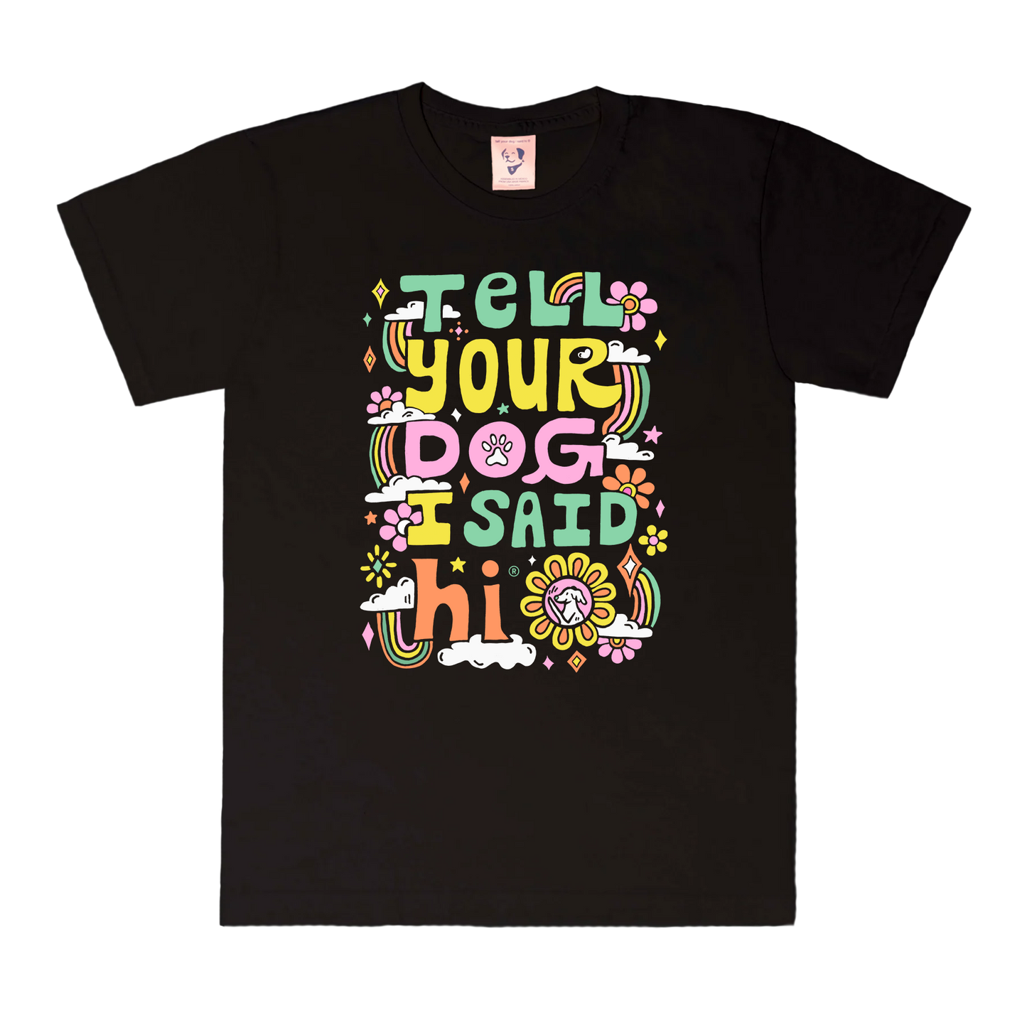 Rainbow Bloom Tee - Black