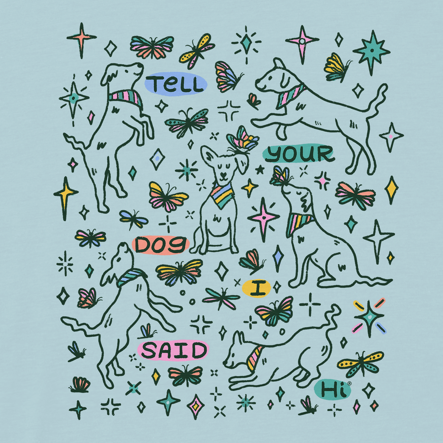 Rainbow and Butterflies Tee - Spun Sugar