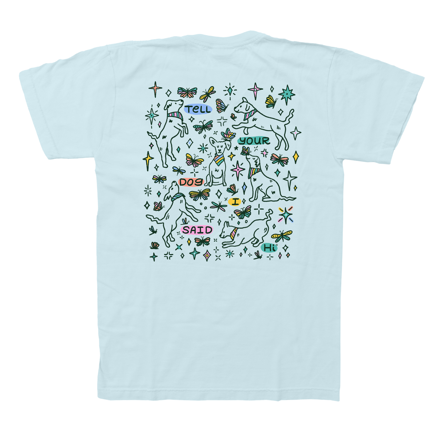 Rainbow and Butterflies Tee - Spun Sugar