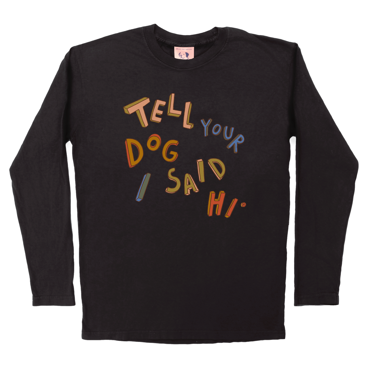 3D Letters Long Sleeve Tee - Black