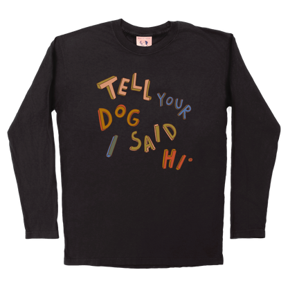 3D Letters Long Sleeve Tee - Black
