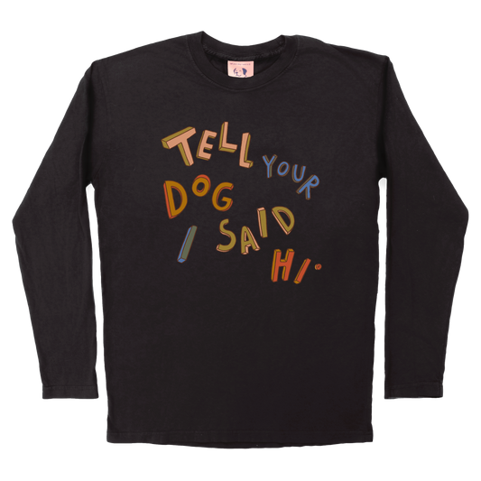 3D Letters Long Sleeve Tee - Black