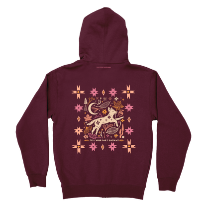 Fall Harvest Zip Hoodie - Maroon