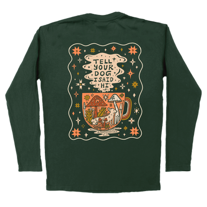 Cup of Cozy Pocket Long Sleeve - Dark Green