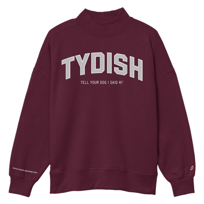 Varsity Style TYDISH Mock Neck - Maroon