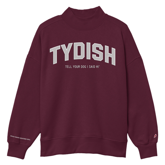 Varsity Style TYDISH Mock Neck - Maroon
