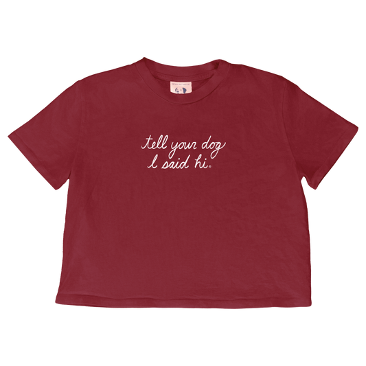 Cursive TYDISH Crop Top - Cherry Wine