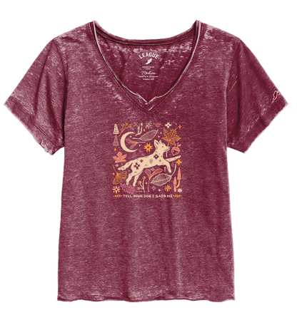 Fall Harvest Burnout V-Neck - Heather Burgundy