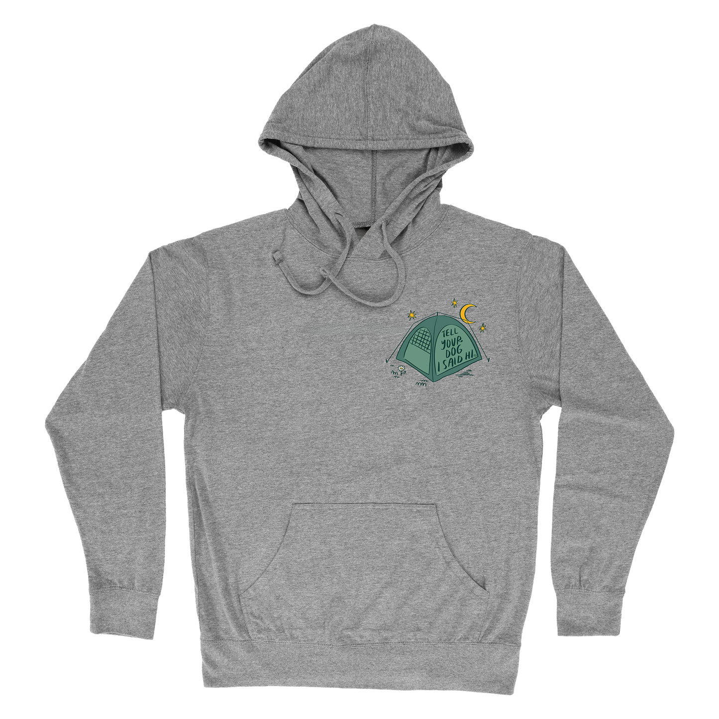 Camping Dogs Lightweight Hoodie - Gunmetal Heather