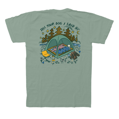 Camping Dogs Tee - Sage