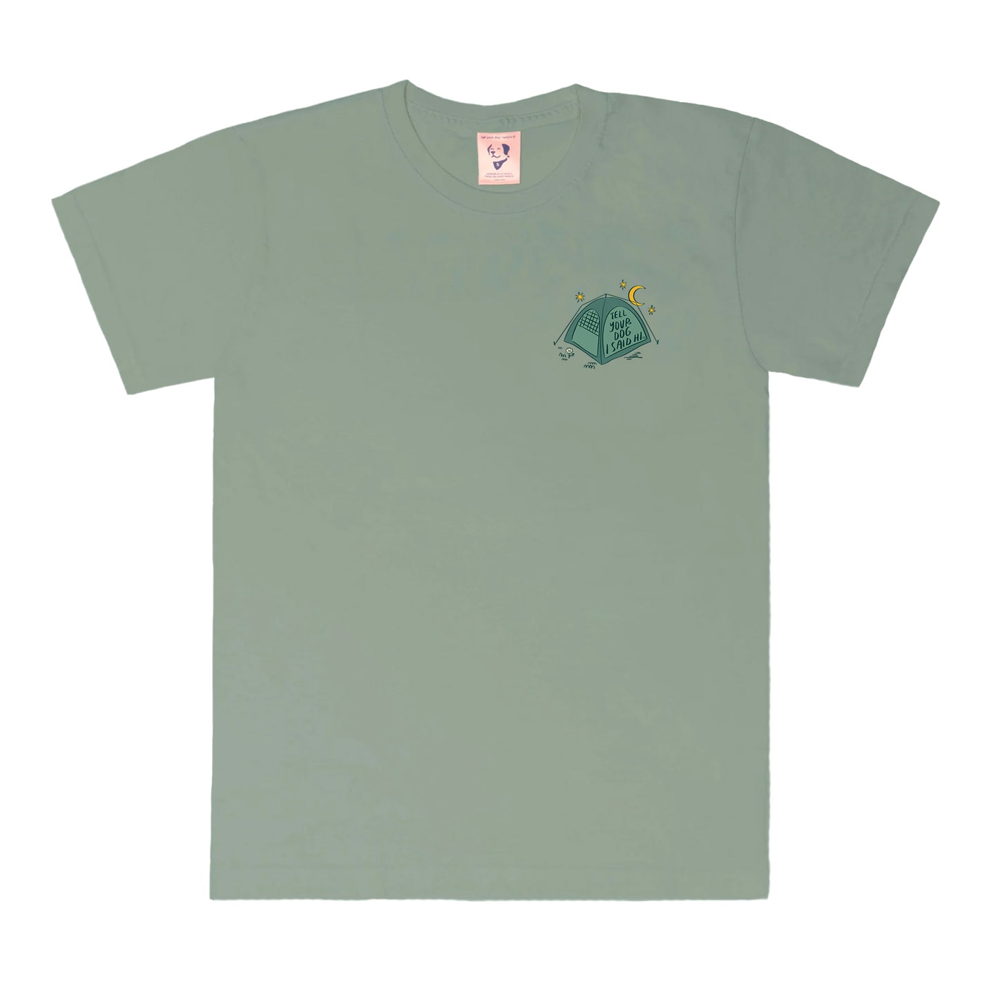 Camping Dogs Tee - Sage