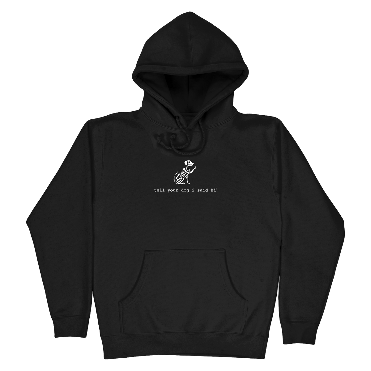 Skeleton Waving Dog Hoodie - Black