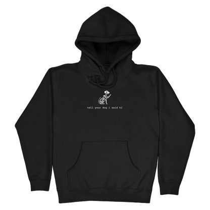 Skeleton Waving Dog Hoodie - Black