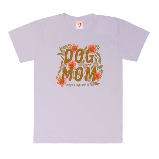 Dog Mom Tee - Lavender