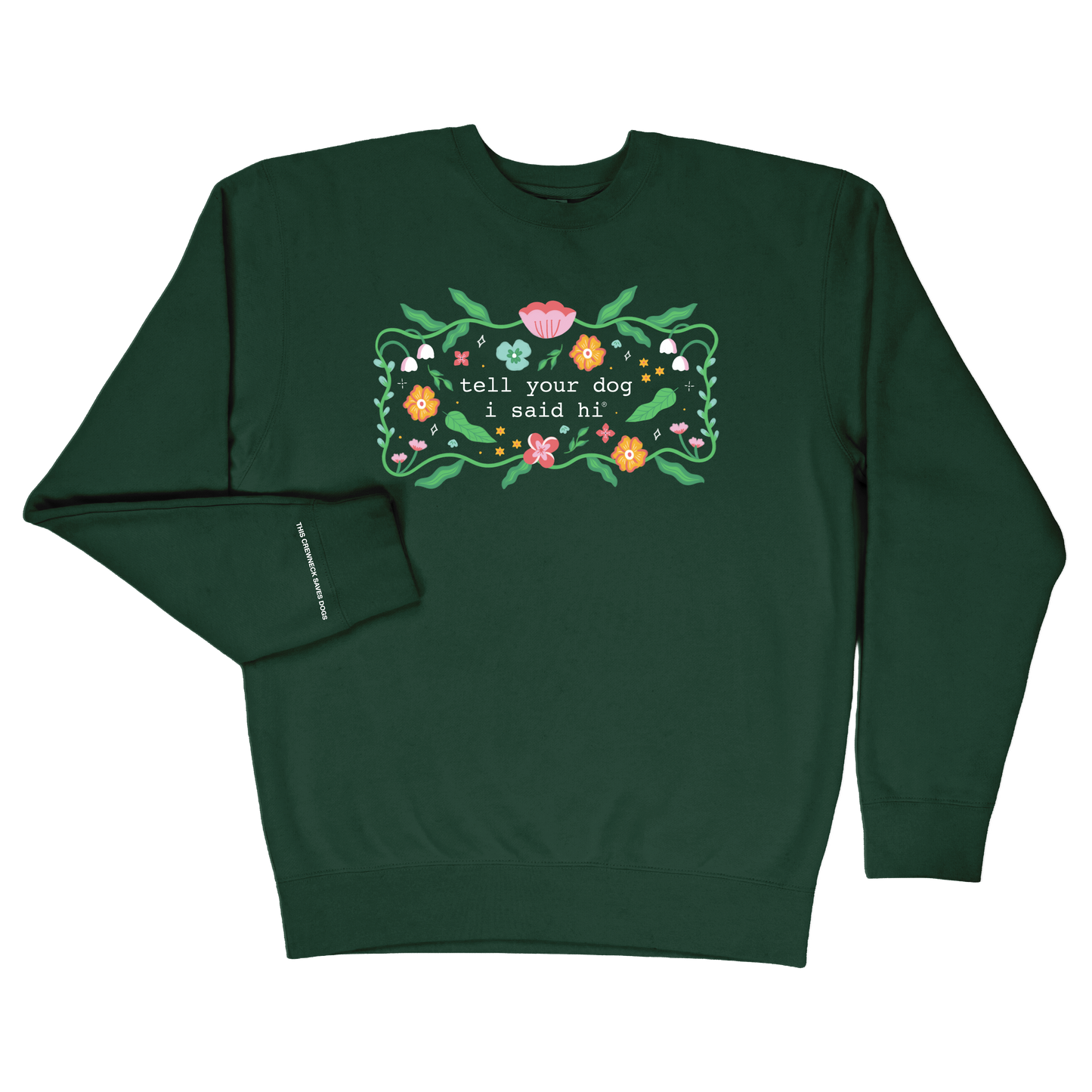 Floral Magic Crewneck - Dark Green