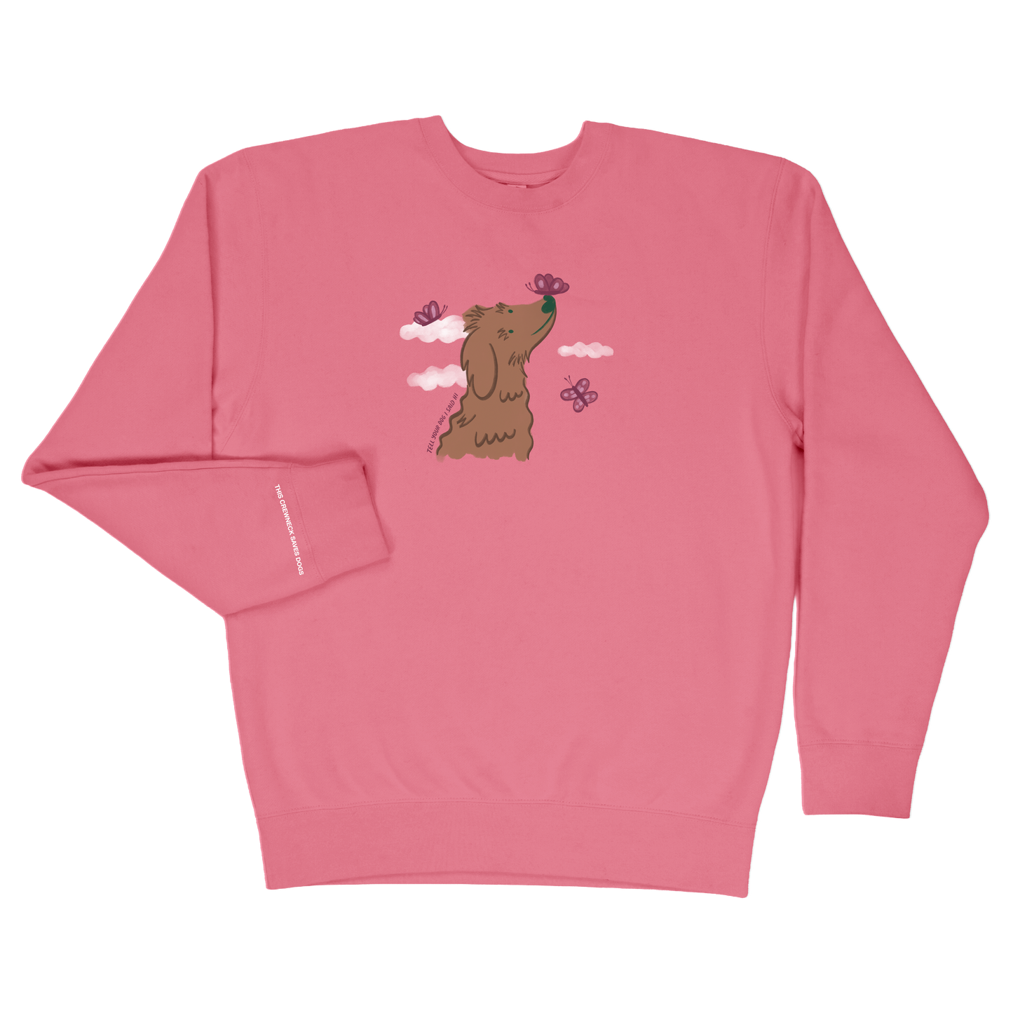 Watercolor Butterfly Crewneck - Pink