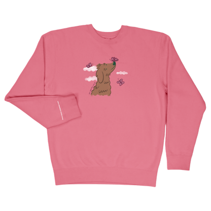 Watercolor Butterfly Crewneck - Pink