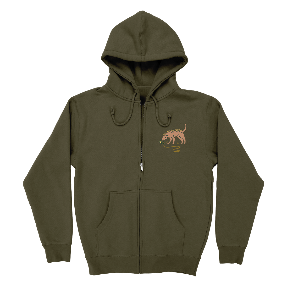 Sniff Sniff Zip Hoodie - Army – WeRateDogs