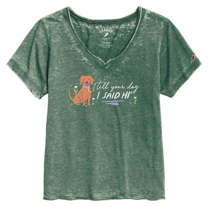 Spring Stroll V-Neck - Heather Dark Green