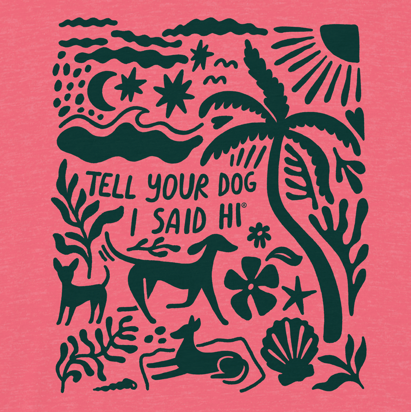 Seaside Silhouettes Burnout V-Neck - Heather Hibiscus