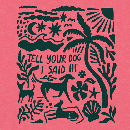 Seaside Silhouettes Burnout V-Neck - Heather Hibiscus