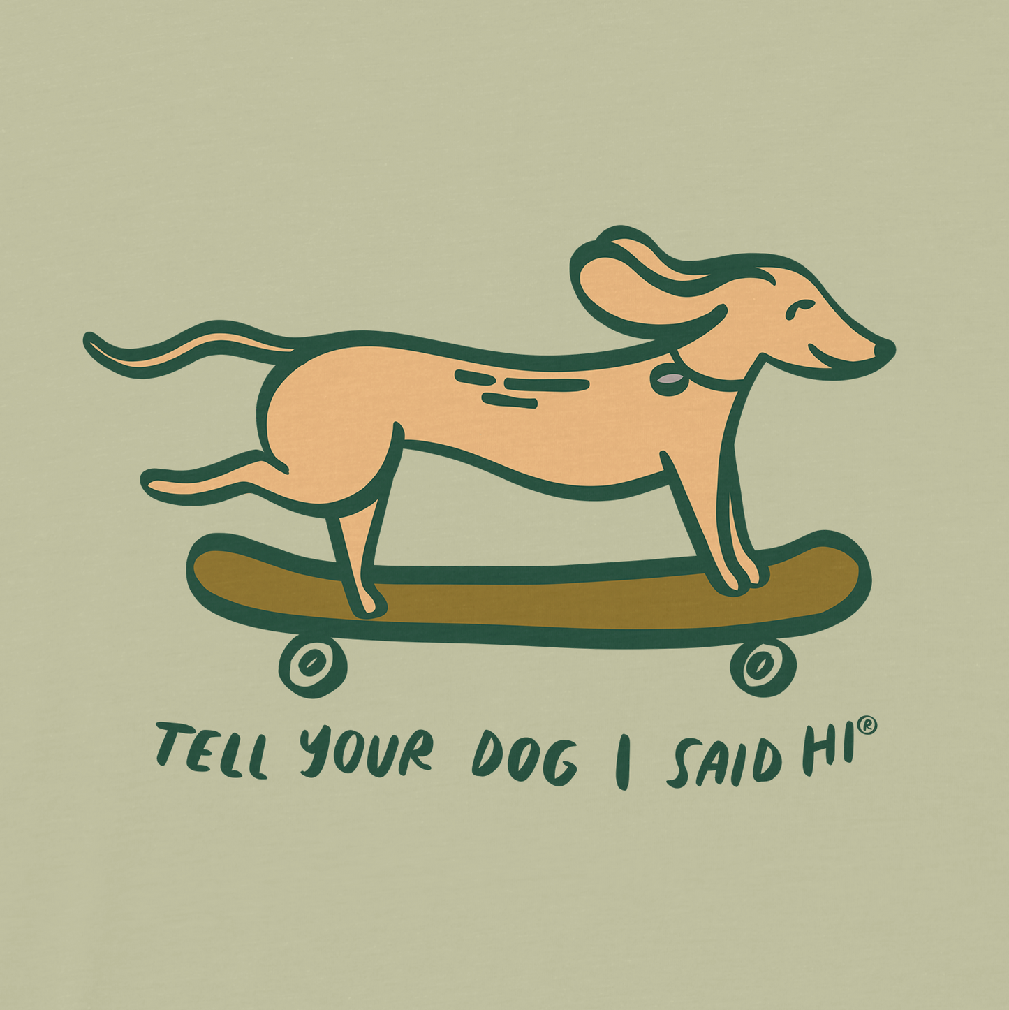 Skateboard Dog Tee - Pear