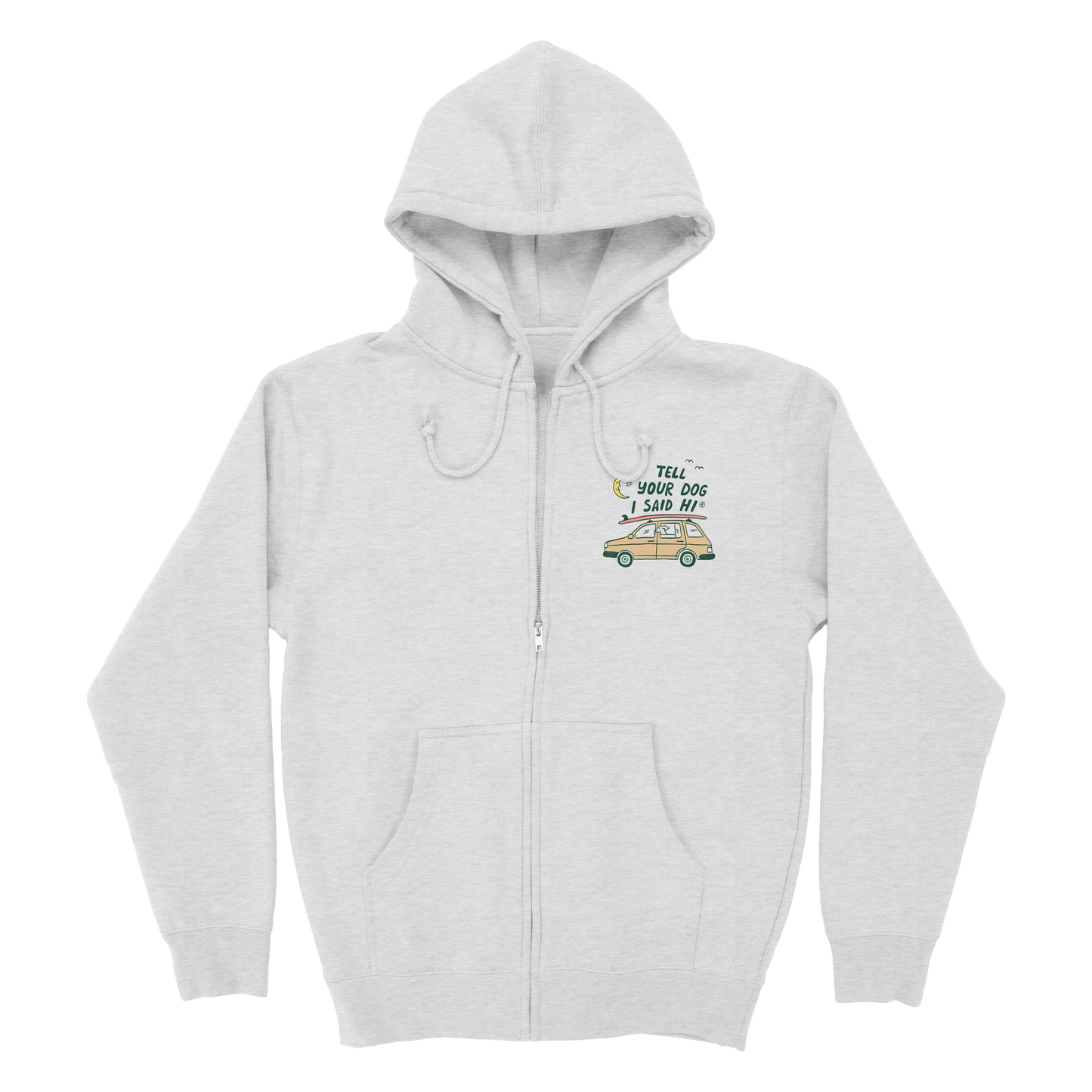 Road Trip Doodles Zip Hoodie - Ash Grey