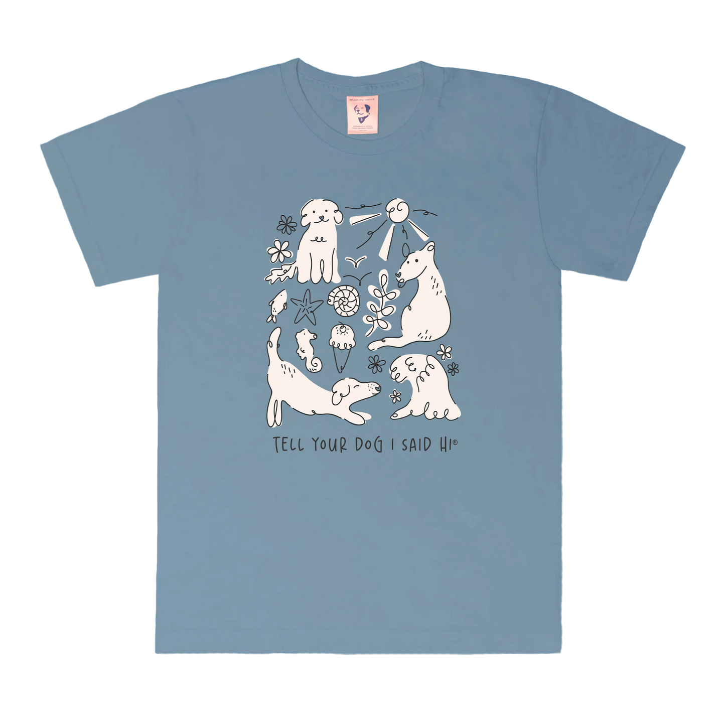 Coastal Doodles Tee - Denim