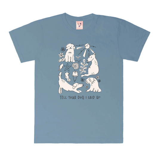Coastal Doodles Tee - Denim