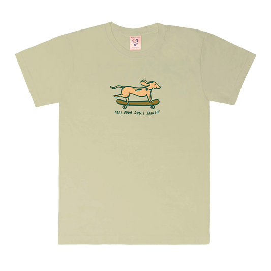 Skateboard Dog Tee - Pear