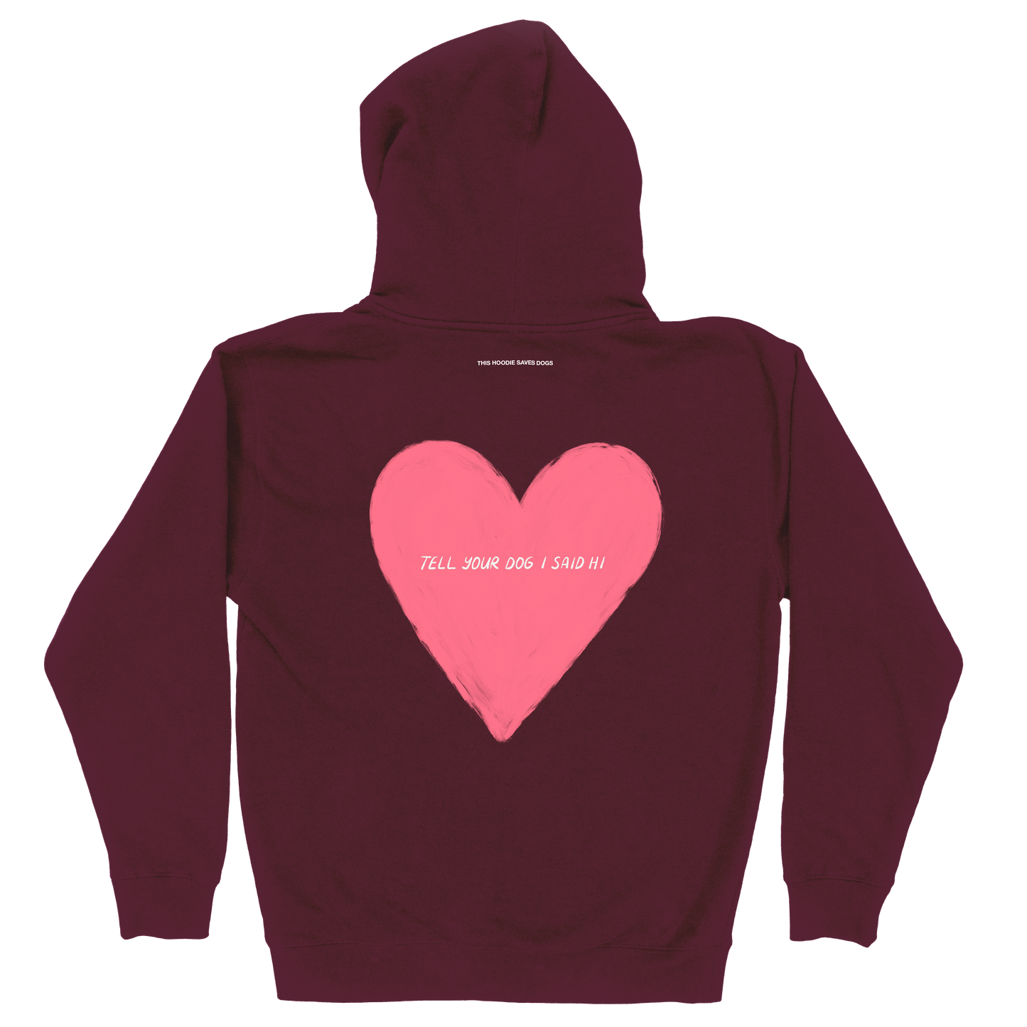 Big Heart Zip Hoodie - Maroon