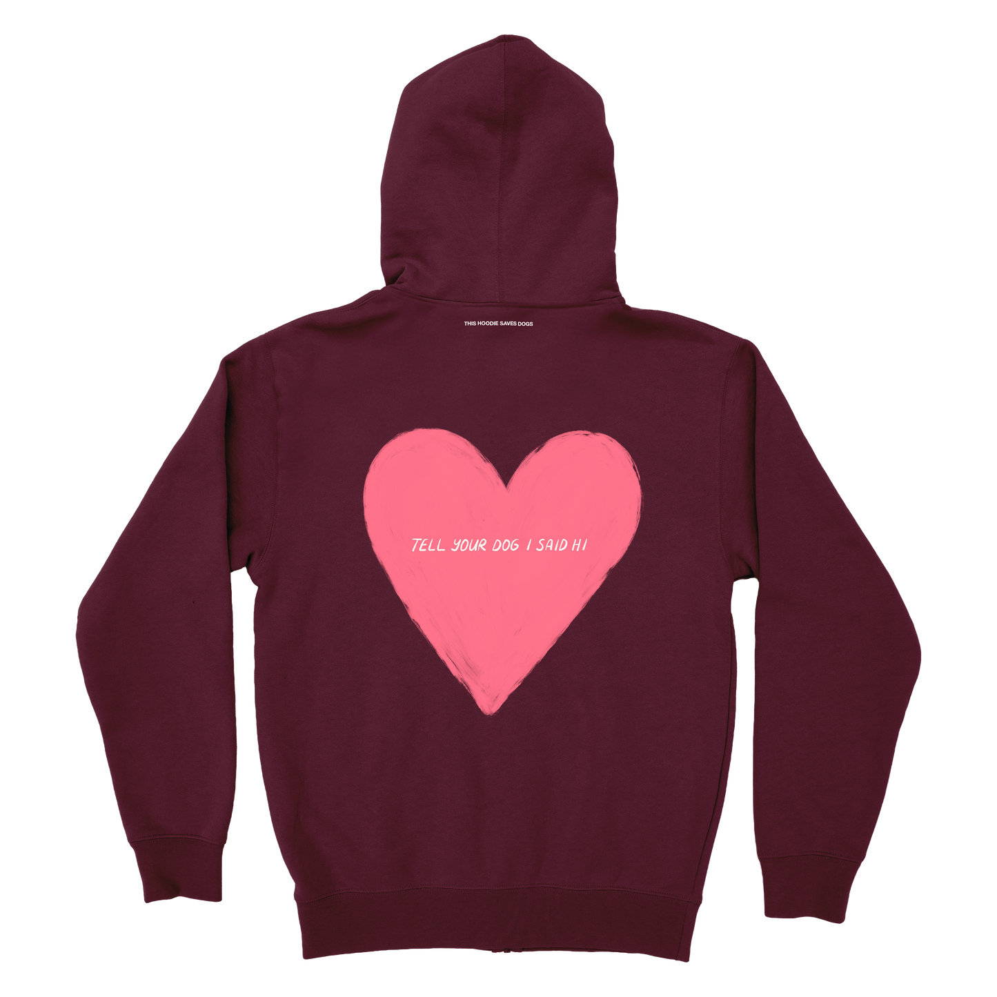 Big Heart Zip Hoodie - Maroon – WeRateDogs