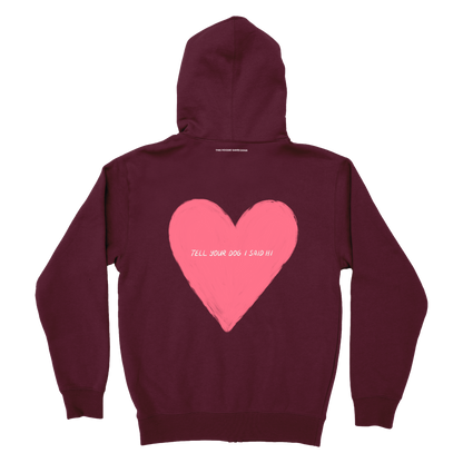Big Heart Zip Hoodie - Maroon – WeRateDogs