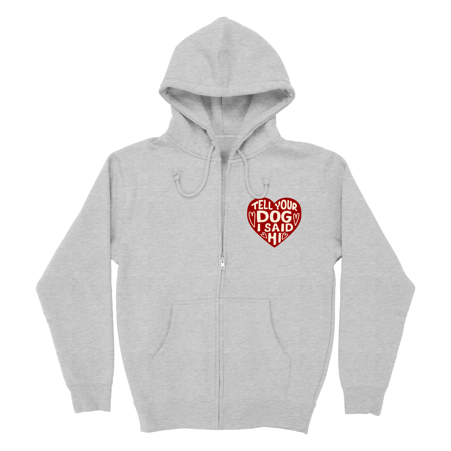 Heart Badge Zip Hoodie - Heather Grey – WeRateDogs