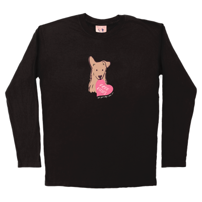 Puppy Kisses Long Sleeve Tee - Black